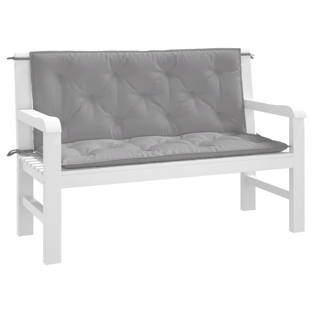 Garden Bench Cushions 2pcs Gray 47.2"x19.7"x2.8" Oxford Fabric