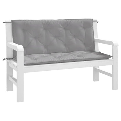 Garden Bench Cushions 2pcs Gray 47.2"x19.7"x2.8" Oxford Fabric