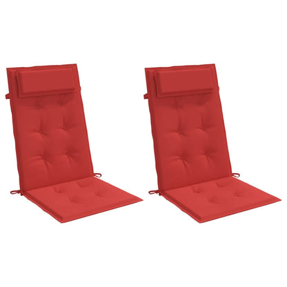 Highback Chair Cushions 2 pcs Red Oxford Fabric