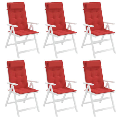 Highback Chair Cushions 6 pcs Red Oxford Fabric