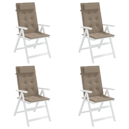 Highback Chair Cushions 4 pcs Taupe Oxford Fabric