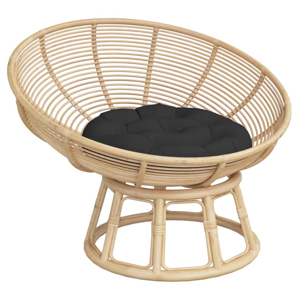 Round Cushion Black Ø 60 x11 cm Oxford Fabric