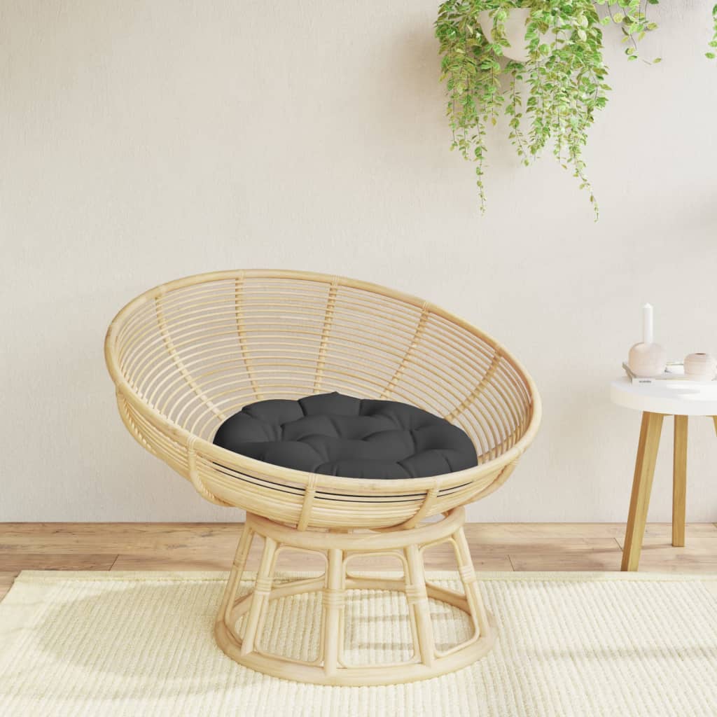 Round Cushion Black Ø 60 x11 cm Oxford Fabric