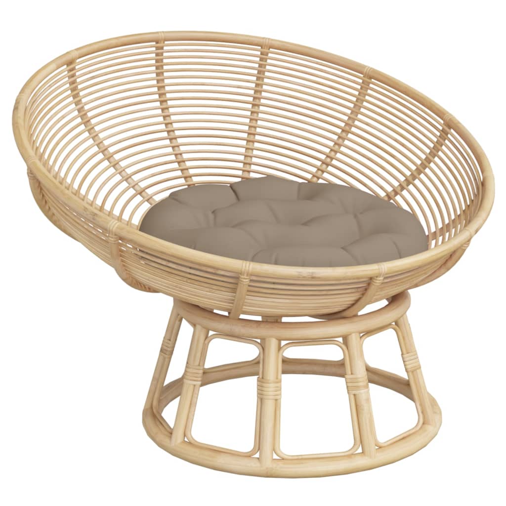 Round Cushion Taupe Ø 60 x11 cm Oxford Fabric