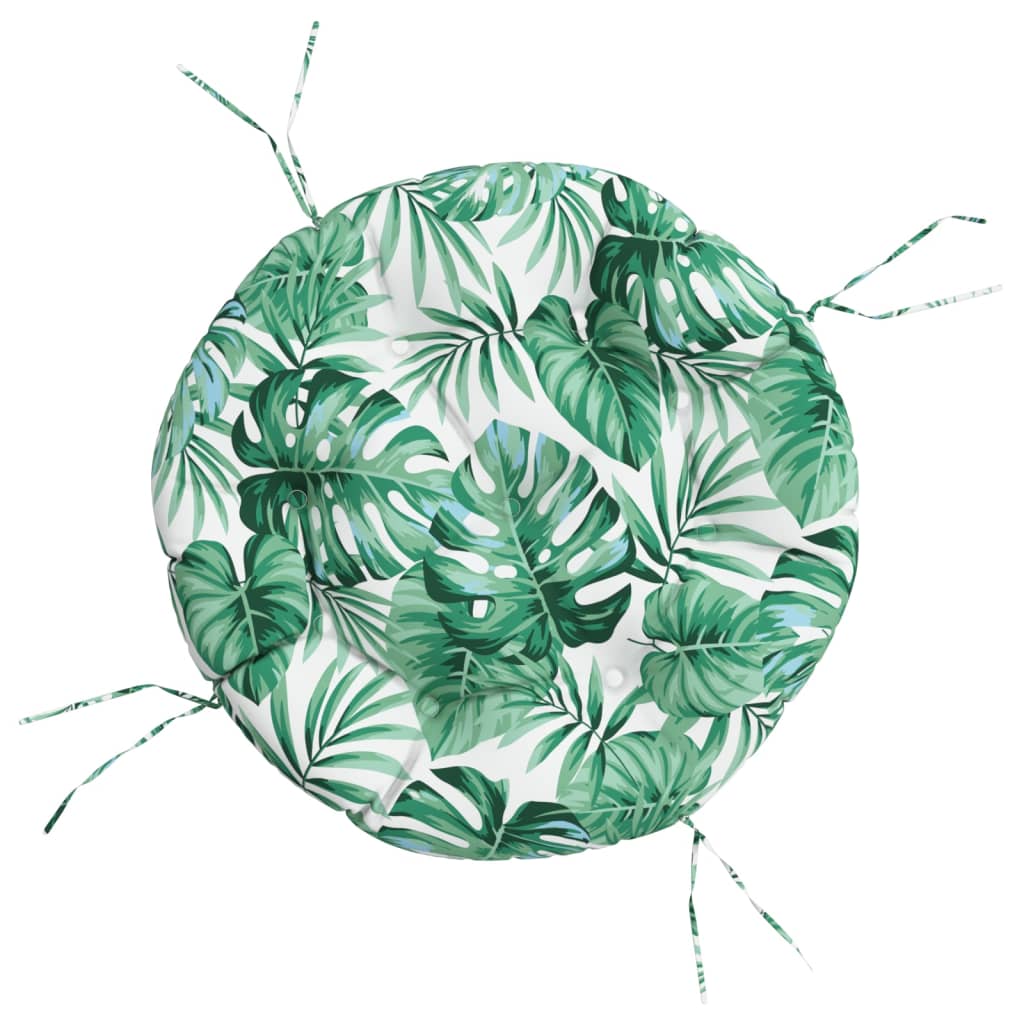 Round Cushion Leaf Pattern Ø 60 x11 cm Oxford Fabric