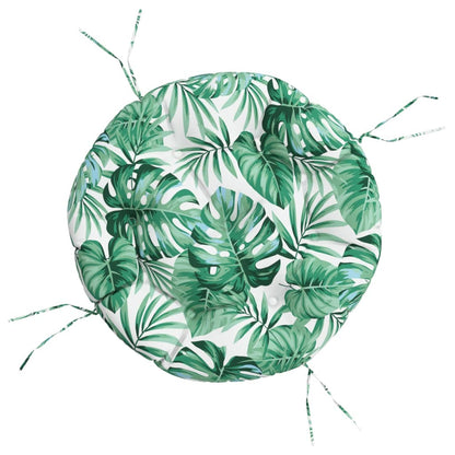 Round Cushion Leaf Pattern Ø 60 x11 cm Oxford Fabric