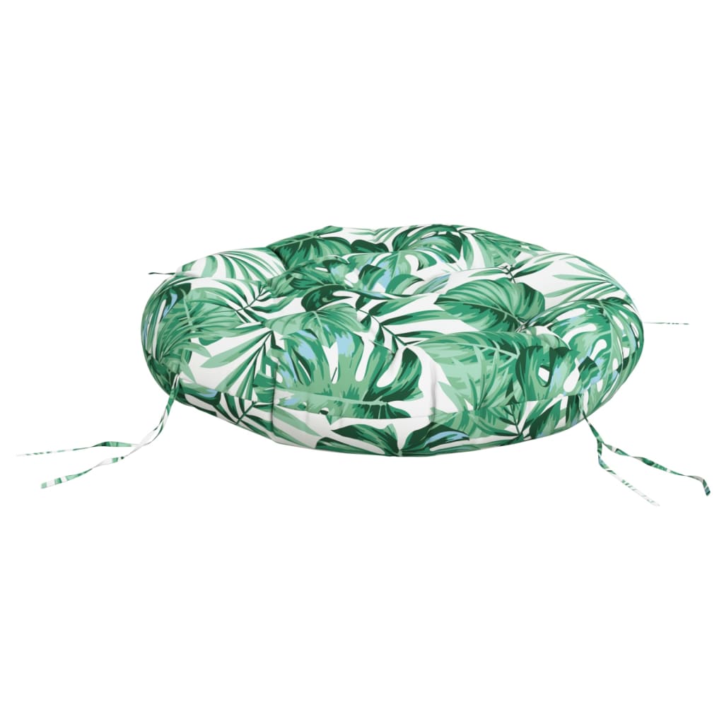 Round Cushion Leaf Pattern Ø 60 x11 cm Oxford Fabric