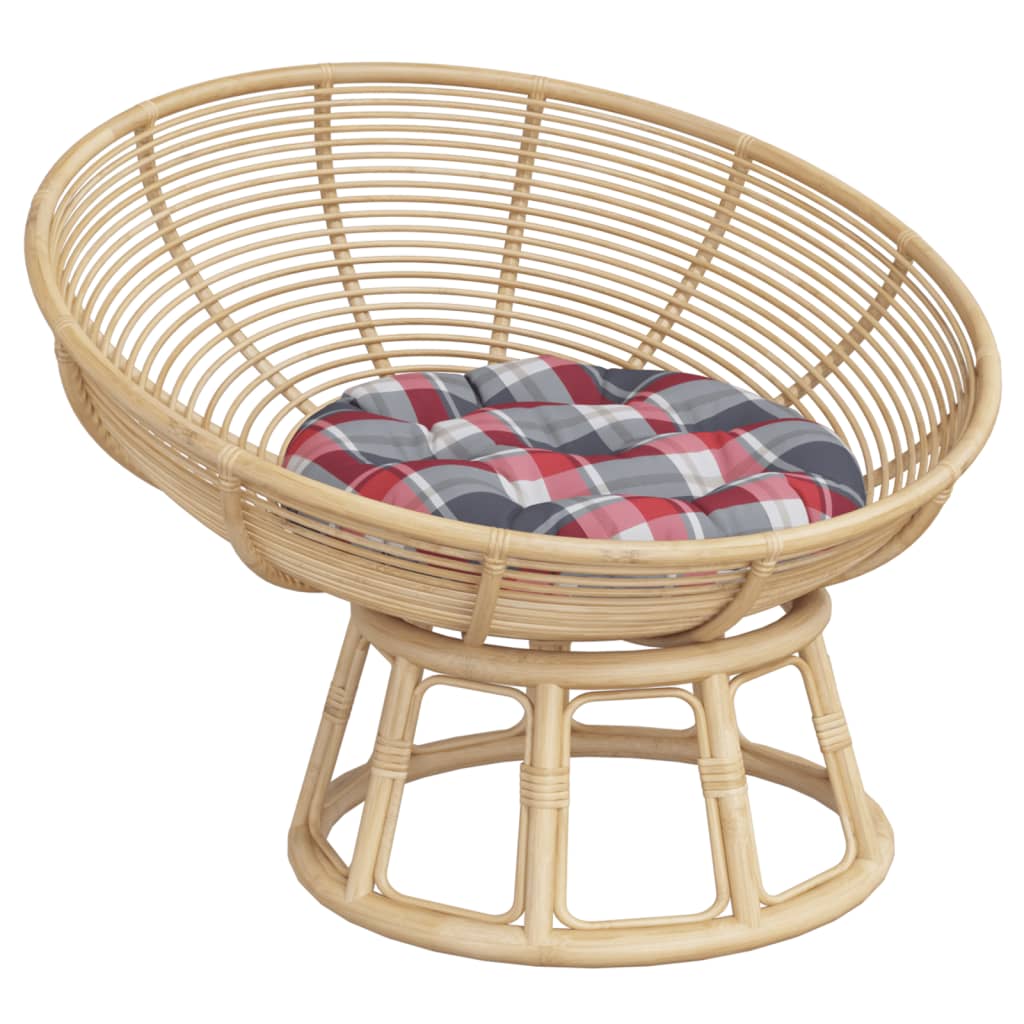 Round Cushion Red Check Pattern Ø 60 x11 cm Oxford Fabric