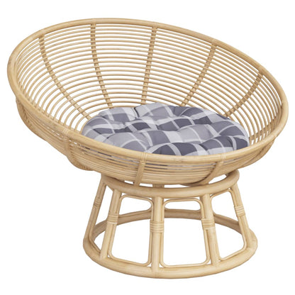 Round Cushion Grey Check Pattern Ø 60 x11 cm Oxford Fabric