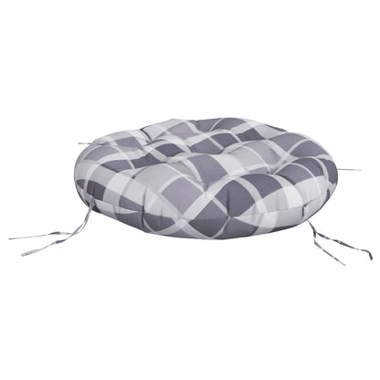 Round Cushion Grey Check Pattern Ø 60 x11 cm Oxford Fabric