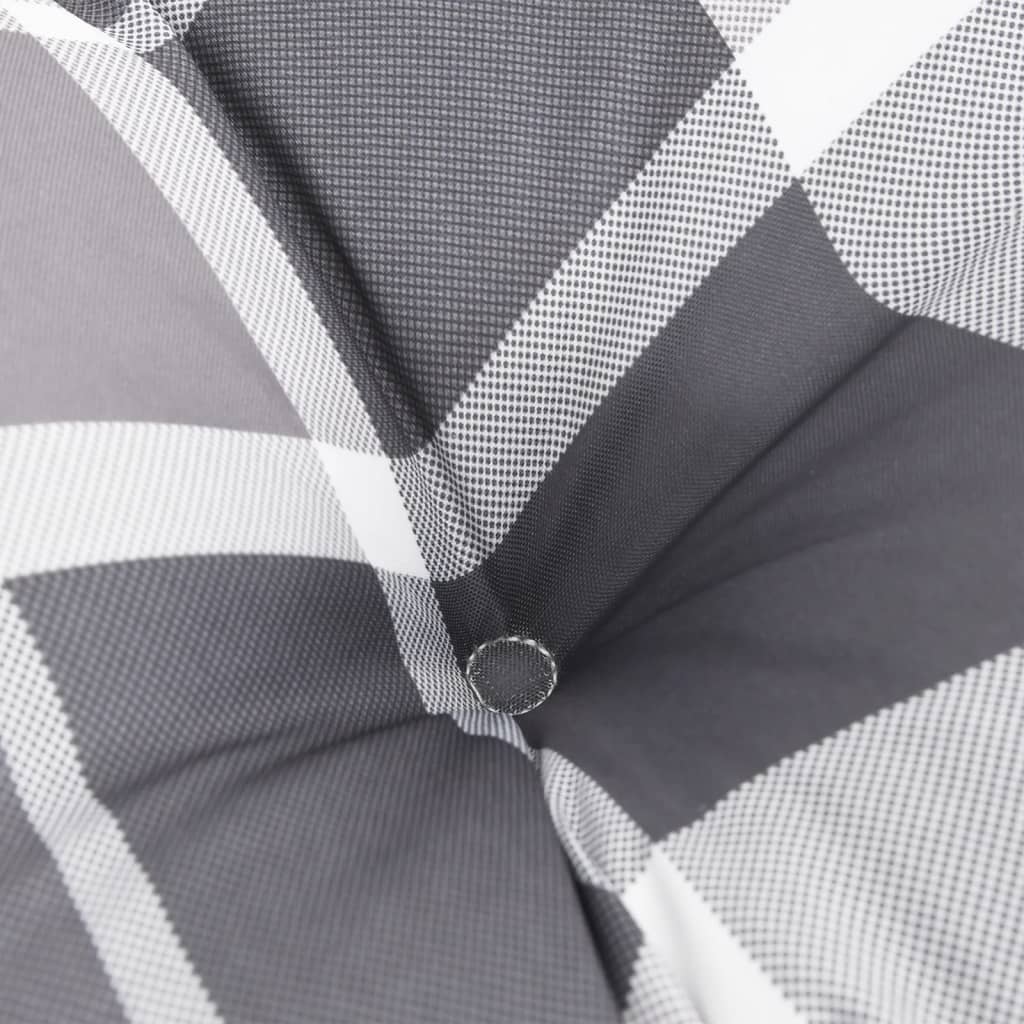 Round Cushion Grey Check Pattern Ø 60 x11 cm Oxford Fabric