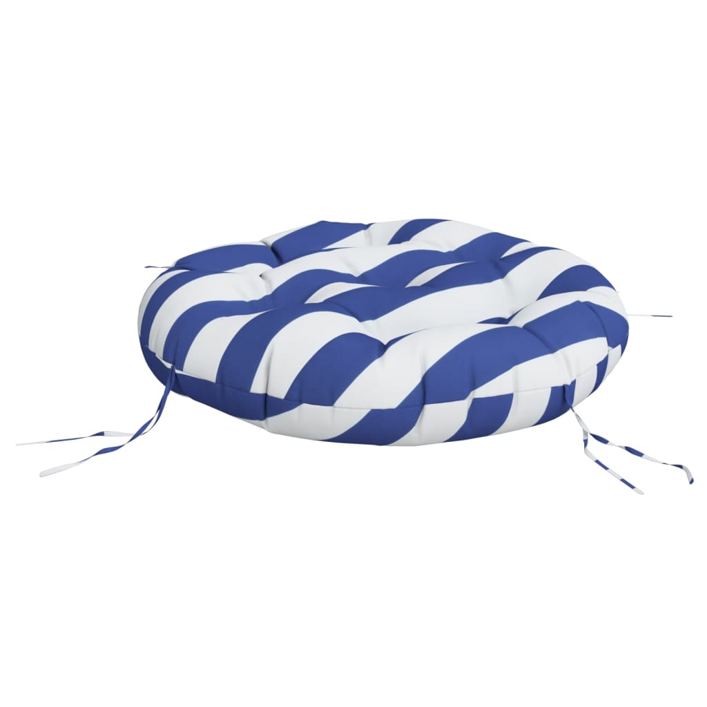 Round Cushion Blue&White Stripe Ø 60 x11 cm Oxford Fabric