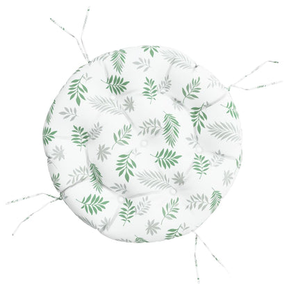 Round Cushion Leaf Pattern Ø 60 x11 cm Oxford Fabric