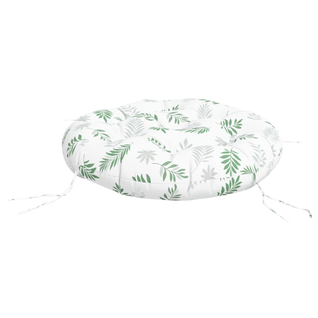 Round Cushion Leaf Pattern Ø 60 x11 cm Oxford Fabric