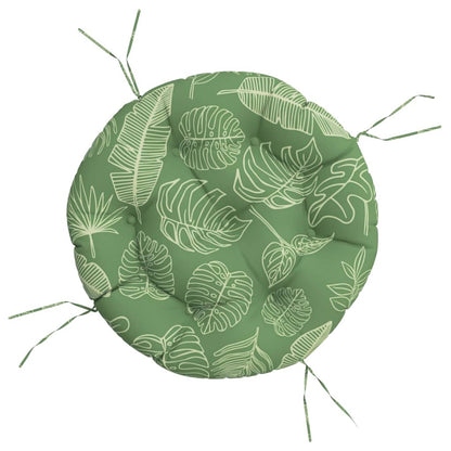 Round Cushion Leaf Pattern Ø 60 x11 cm Oxford Fabric