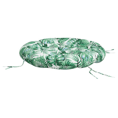 Round Cushion Leaf Pattern Ø 100 x11 cm Oxford Fabric