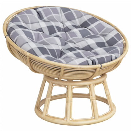 Round Cushion Grey Check Pattern Ø 100 x11 cm Oxford Fabric