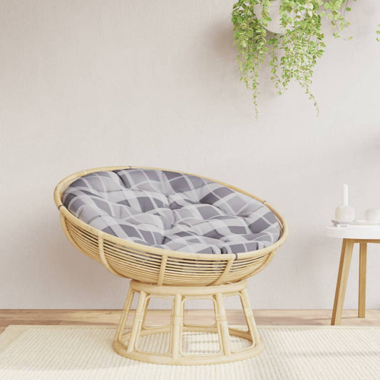 Round Cushion Grey Check Pattern Ø 100 x11 cm Oxford Fabric