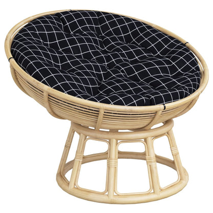 Round Cushion Black Check Pattern Ø 100 x11 cm Oxford Fabric