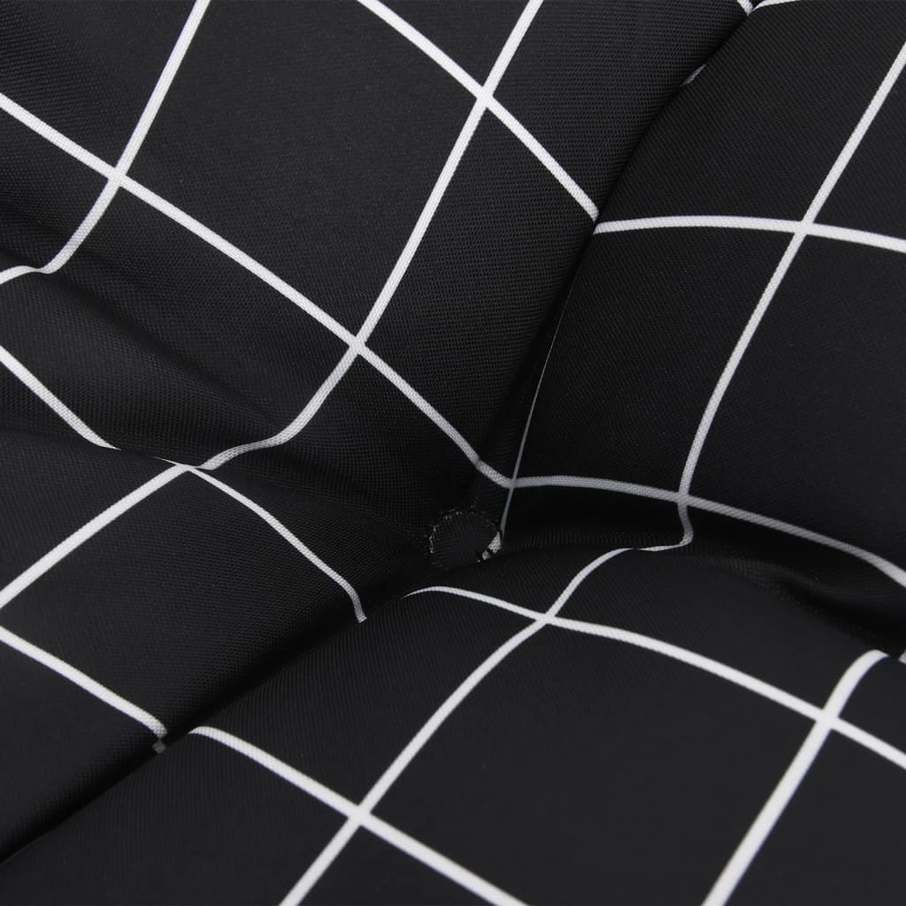 Round Cushion Black Check Pattern Ø 100 x11 cm Oxford Fabric