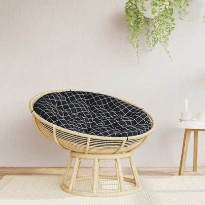 Round Cushion Black Check Pattern Ø 100 x11 cm Oxford Fabric