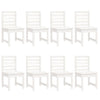 11 Piece Garden Dining Set White Solid Wood Pine