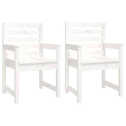 11 Piece Garden Dining Set White Solid Wood Pine