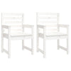 11 Piece Garden Dining Set White Solid Wood Pine