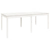 11 Piece Garden Dining Set White Solid Wood Pine