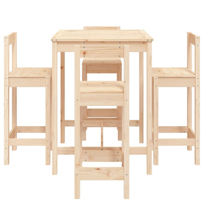 5 Piece Garden Bar Set Solid Wood Pine