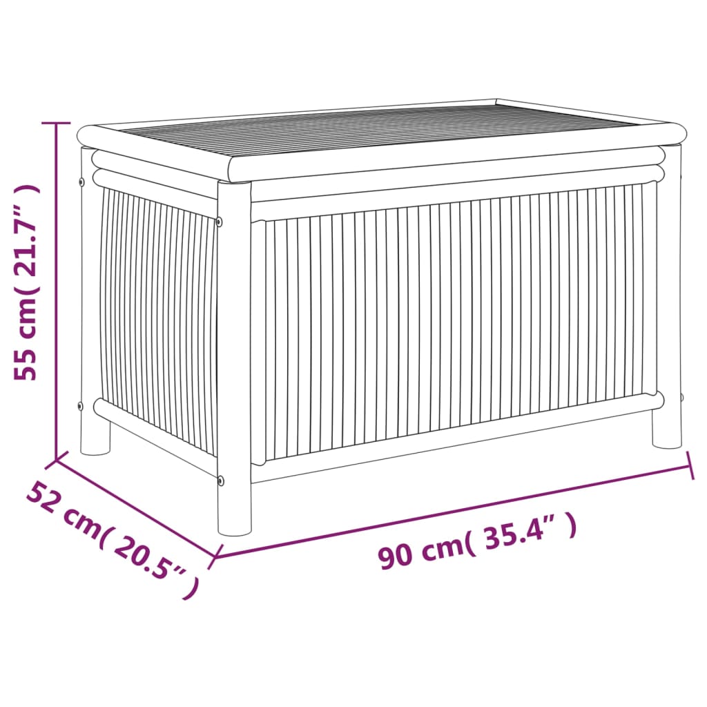 Garden Storage Box 90x52x55cm Bamboo