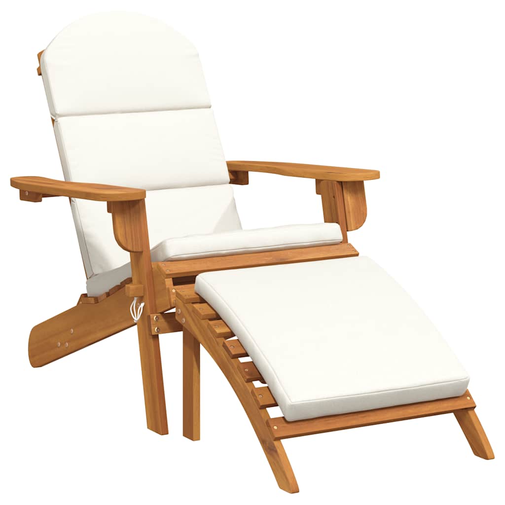 Adirondack Patio Chair with Footrest Solid Wood Acacia
