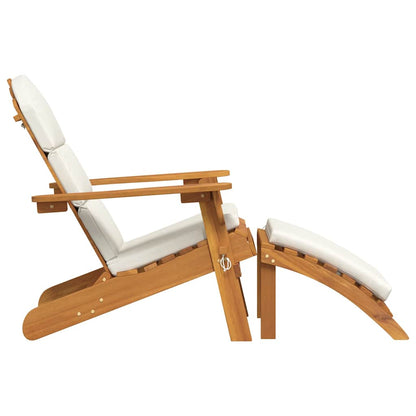 Adirondack Patio Chair with Footrest Solid Wood Acacia