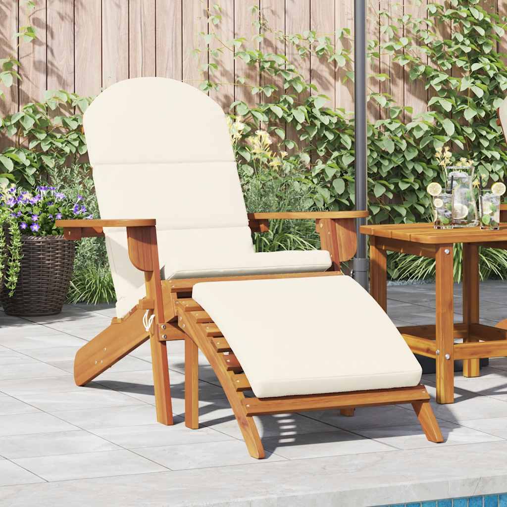 Adirondack Patio Chair with Footrest Solid Wood Acacia