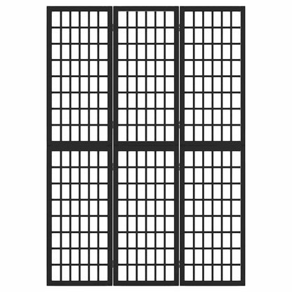 Folding 3-Panel Room Divider Japanese Style 120x170 cm Black