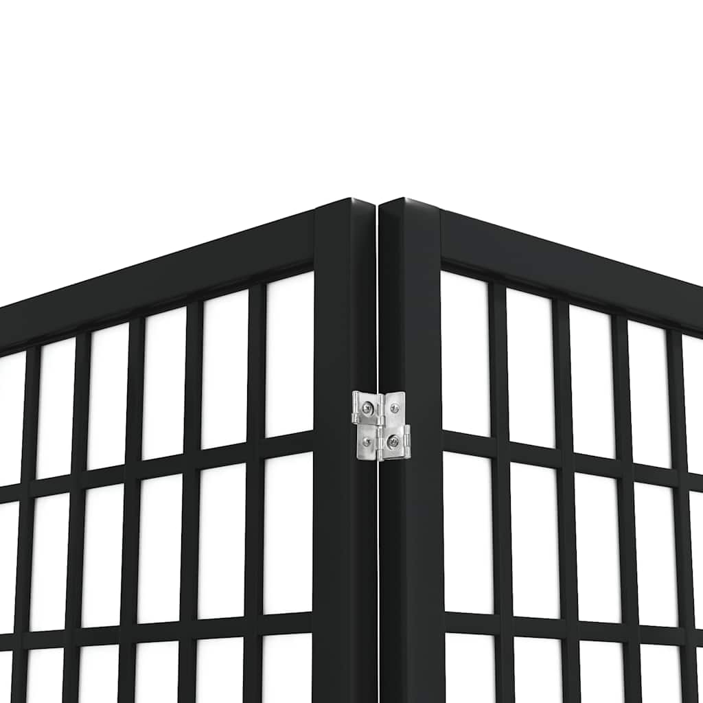 Folding 3-Panel Room Divider Japanese Style 120x170 cm Black