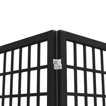 Folding 3-Panel Room Divider Japanese Style 120x170 cm Black