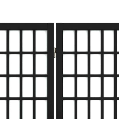 Folding 3-Panel Room Divider Japanese Style 120x170 cm Black