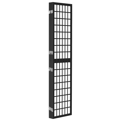 Folding 4-Panel Room Divider Japanese Style 160x170 cm Black