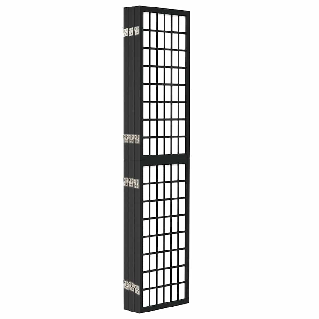 Folding 6-Panel Room Divider Japanese Style 240x170 cm Black