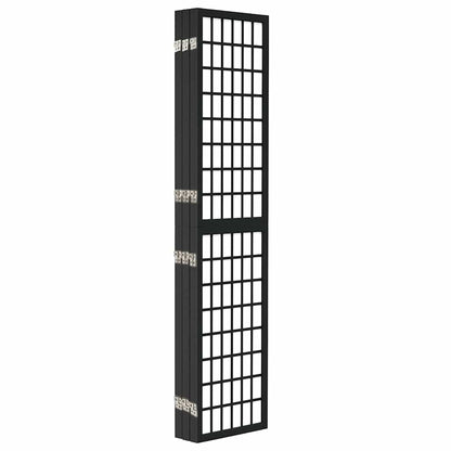 Folding 6-Panel Room Divider Japanese Style 240x170 cm Black