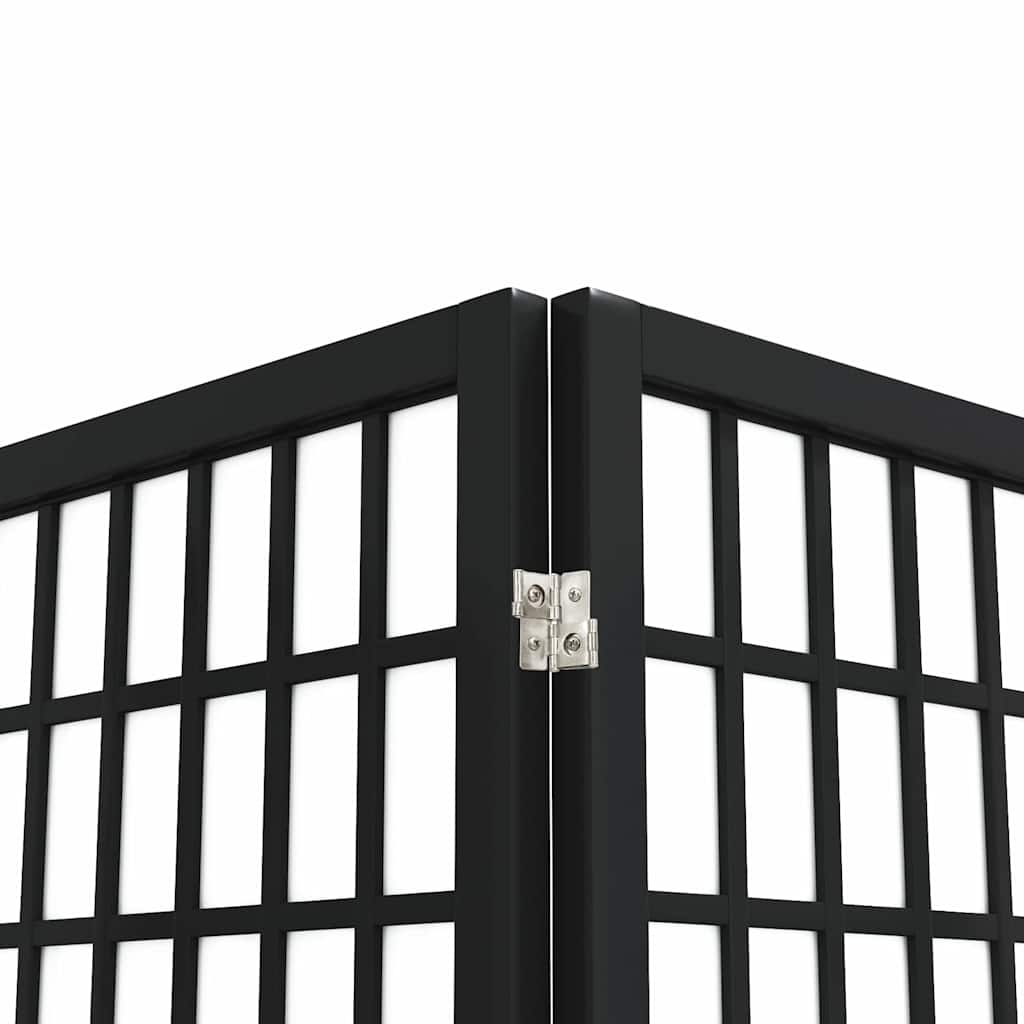 Folding 6-Panel Room Divider Japanese Style 240x170 cm Black