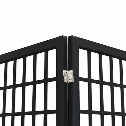 Folding 6-Panel Room Divider Japanese Style 240x170 cm Black