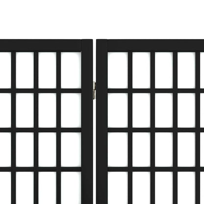 Folding 6-Panel Room Divider Japanese Style 240x170 cm Black