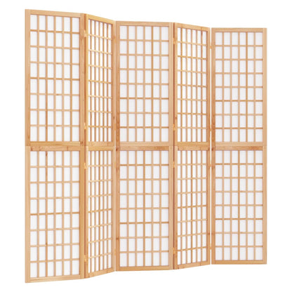 Folding 5-Panel Room Divider Japanese Style 200x170 cm