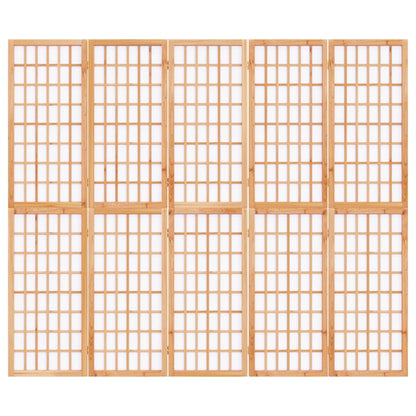 Folding 5-Panel Room Divider Japanese Style 200x170 cm
