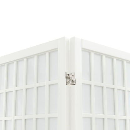 Folding 4-Panel Room Divider Japanese Style 160x170 cm White