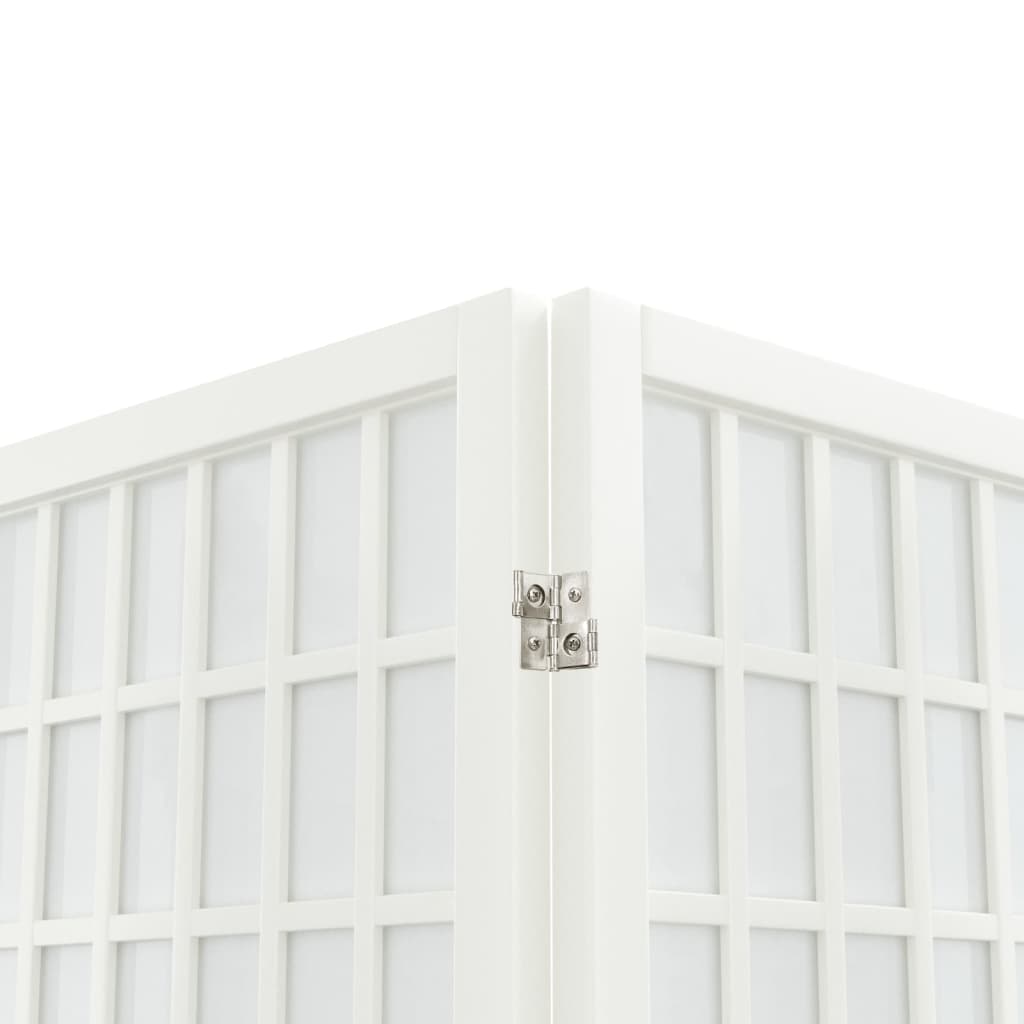 Folding 5-Panel Room Divider Japanese Style 200x170 cm White