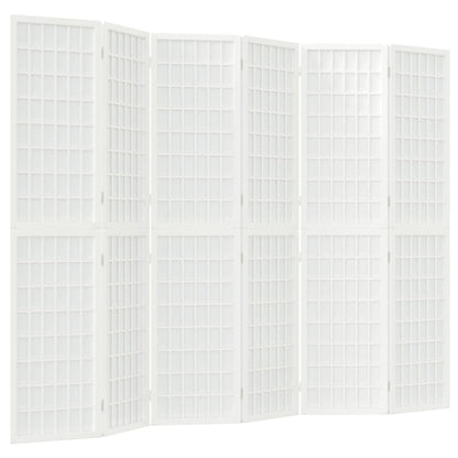 Folding 6-Panel Room Divider Japanese Style 240x170 cm White