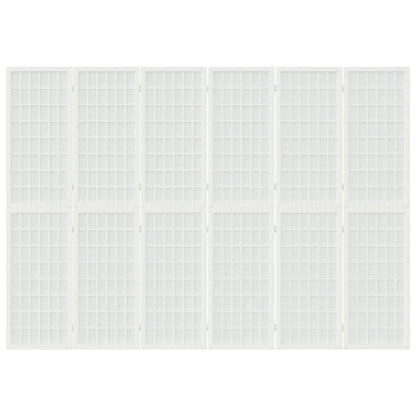 Folding 6-Panel Room Divider Japanese Style 240x170 cm White